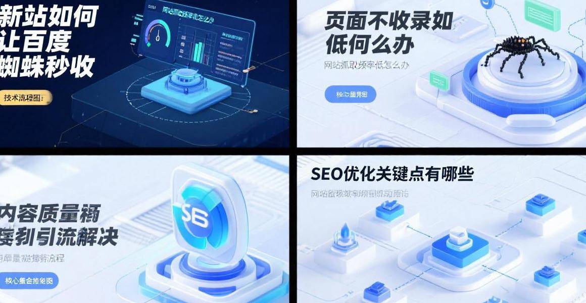 新站如何让百度蜘蛛秒收，网站抓取频率低怎么办，页面不收录如何解决，seo优化关键点有哪些？