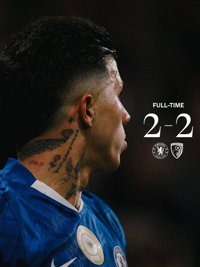 原创             跨年战切尔西2-2伯恩茅斯，联赛7轮仅1胜，下轮战曼城迎考验