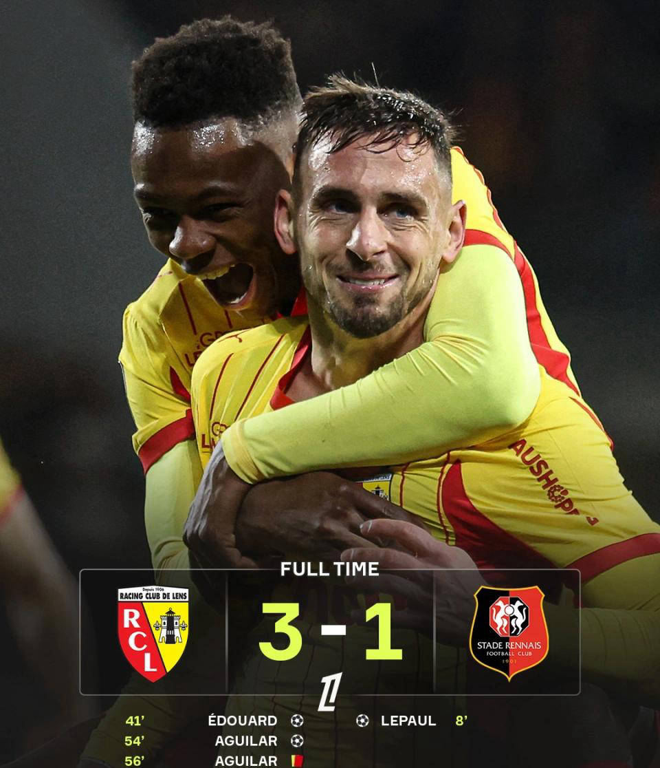 朗斯逆转3-1夺魁法甲榜首易半