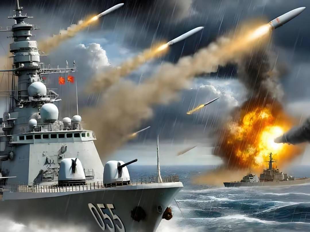 粗大就是真理！055的“深坑”垂发，让世界感到“大”有不同