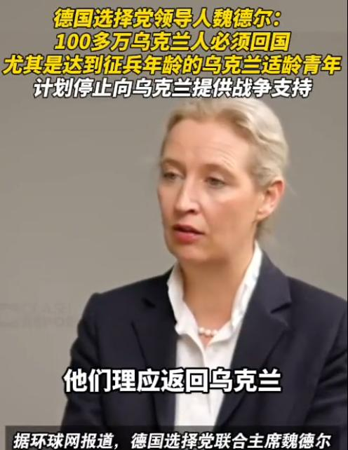 
        拿下地方选举后，魏德尔公开表态，一旦上台执政，将向乌克兰索赔