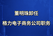 董明珠卸任格力电子商务公司职务