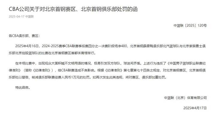 北京首钢俱乐部被核减联赛经费1万元,你觉得处罚合理吗?