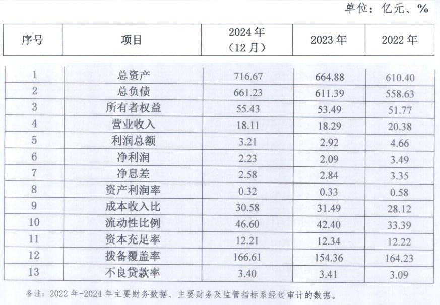 亳州药都农商银行2024年末不良率为3.4%，2025年拟发行同业存单额度10亿元