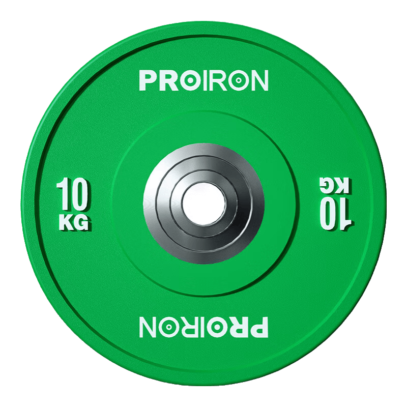 PROIRON普力艾杠铃片全胶彩色橡胶举重力量举杠铃举重片10KG2体验评测(图1)