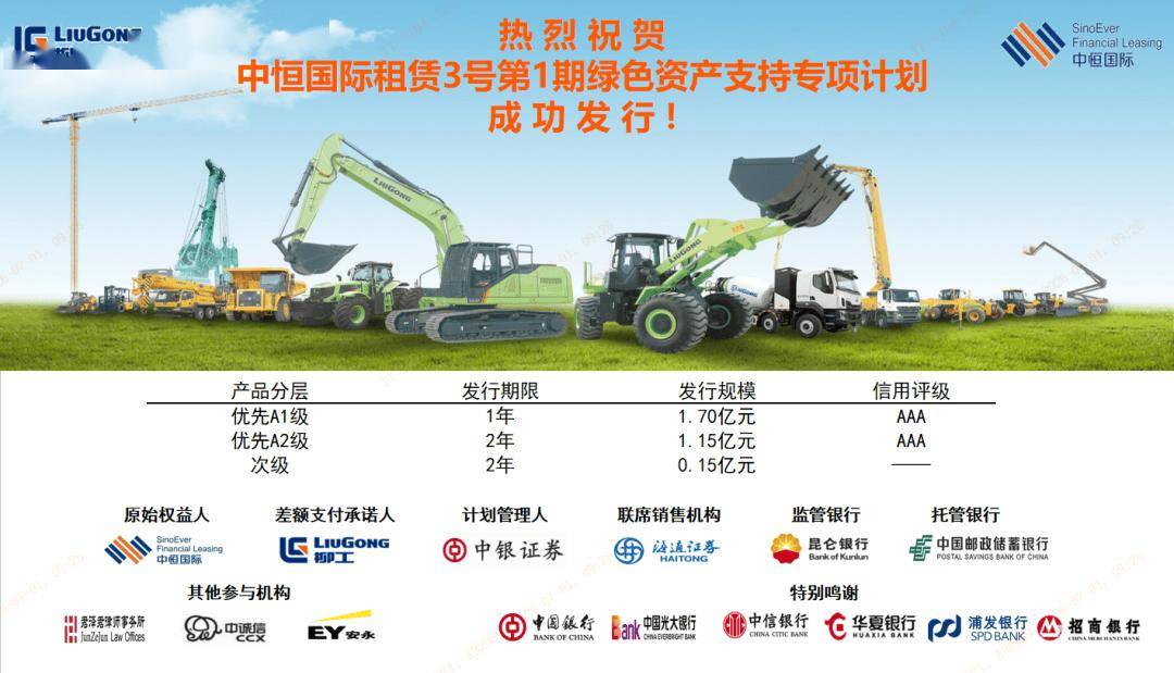 柳工首单绿色ABS成功发行