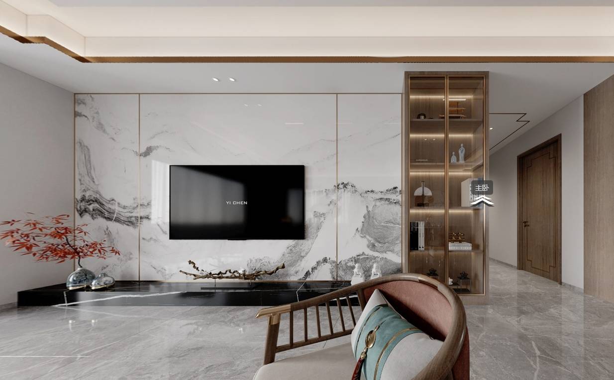 临沂百纳易筑装饰滨河阳光139平新中式效果图