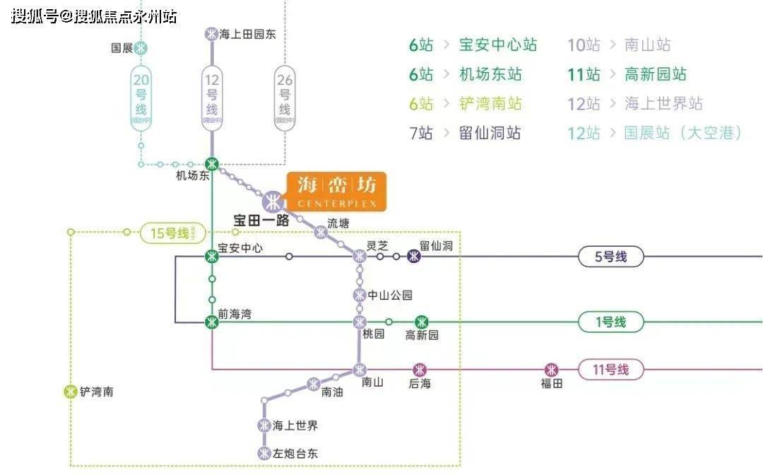 12號線寶田一路站1站直達深圳首條地鐵