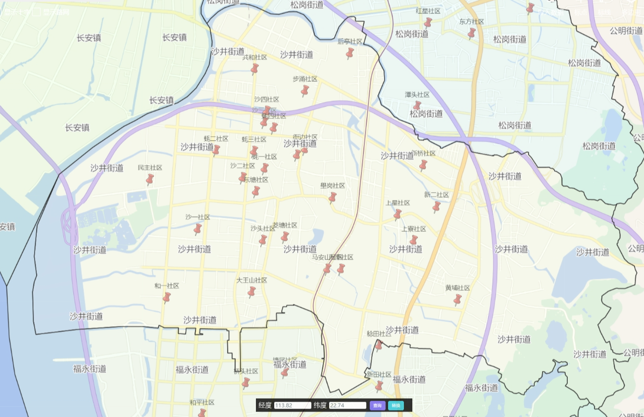 深圳市宝安区沙井街道方言分布地图
