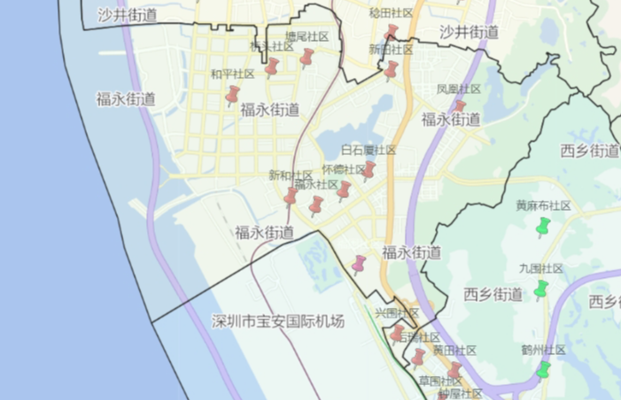 深圳市宝安区福永街道方言分布地图