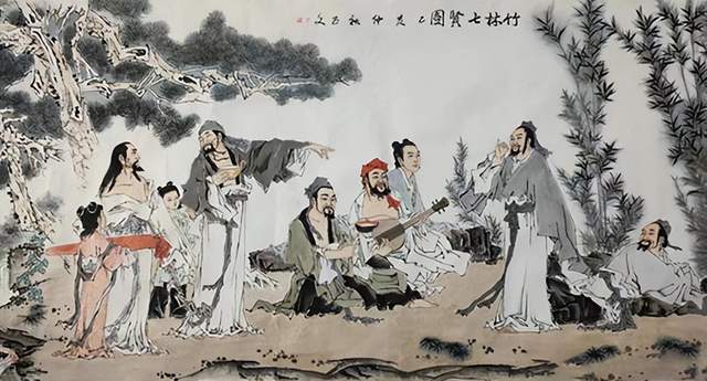 竹林七贤图花鸟代表作品:香风盛世吉祥红莲相依浑如醉爱是你我清香