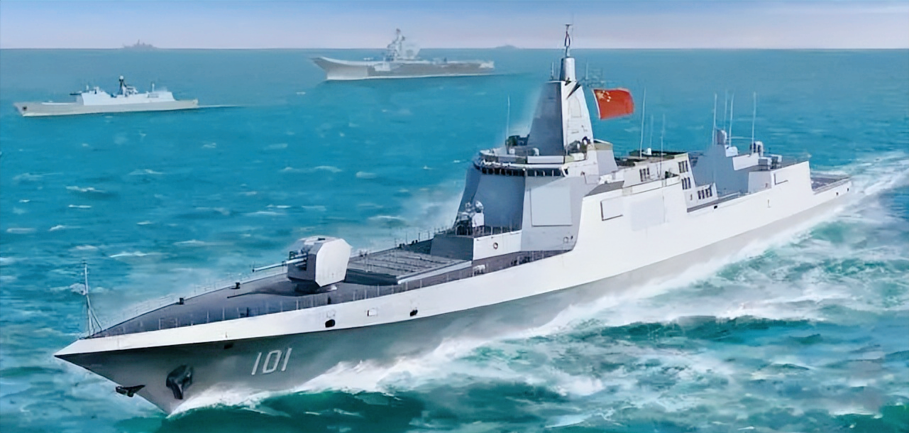 中国又一艘巨舰成功下水,排水量超过万吨,或将服役于东海舰队_型驱逐
