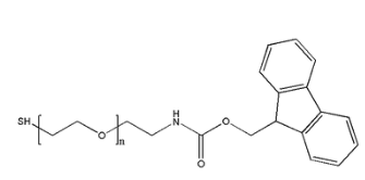 結構式:fmoc-nh-peg-thiol芴甲氧羰基-氨基-聚乙二醇-巰基可以用來