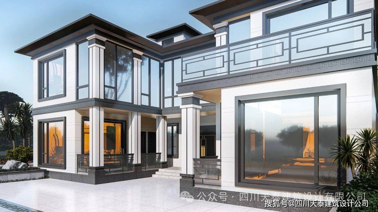 成都天府新区大林二层新中式风格别墅设计图纸,大气豪华乡村别墅_建筑