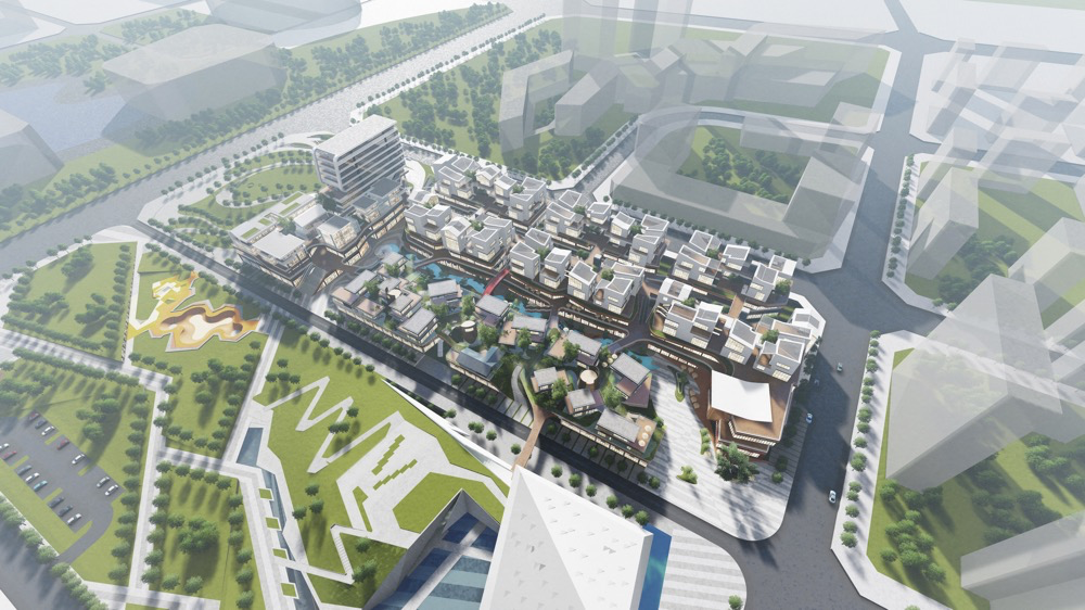 5万㎡公园街区商业(在建),社区内专属化商圈约9万㎡吾悦广场,大体量全