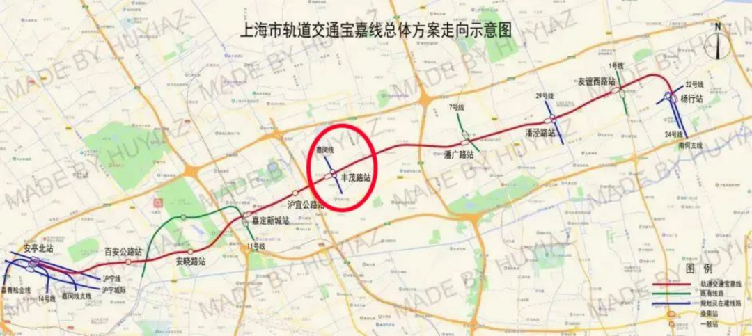 更有望仅1站在丰茂路站(嘉戬公路下一站)换乘市域宝嘉线(规划中,咎邋