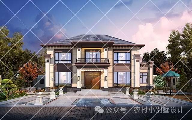 32款新中式二层别墅,大气优雅新中式风别墅设计,颜值