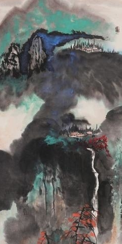 彩墨丹青 当代著名画家张若古泼彩山水画浅说_作品_先生_中国