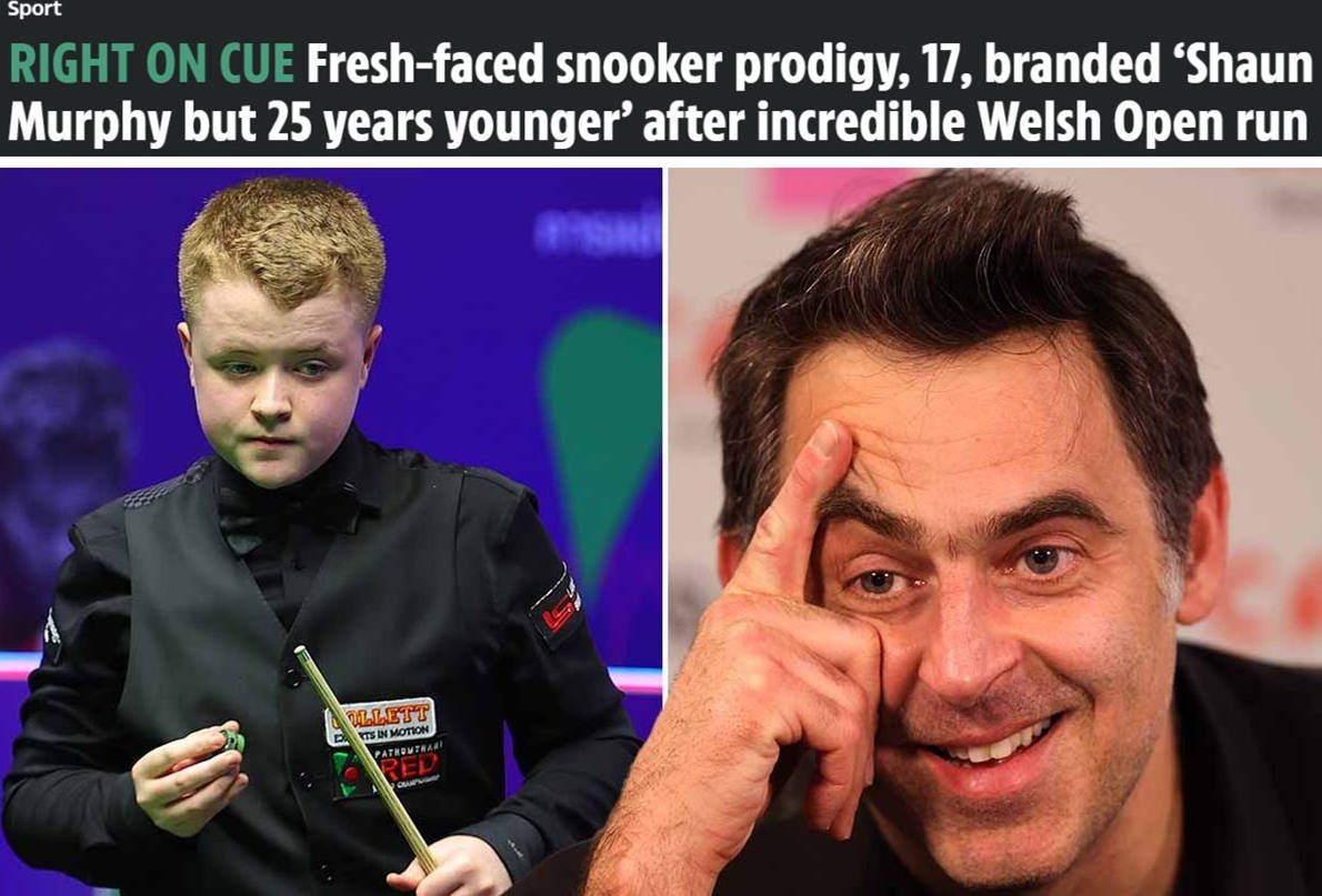 奥沙利文表扬神童穆迪:他像年轻了25岁的墨菲 眼神中充满了自信