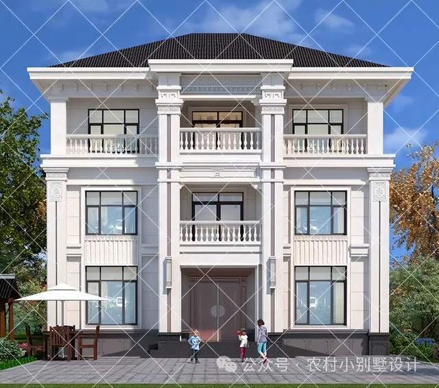 21款三层新中式农村自建房别墅,复试客厅楼中楼设计,2024建房首选