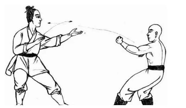 勾漏采手承接上动,我方灵巧地躲过敌方右拳的猛击,瞬间向右迅速转身