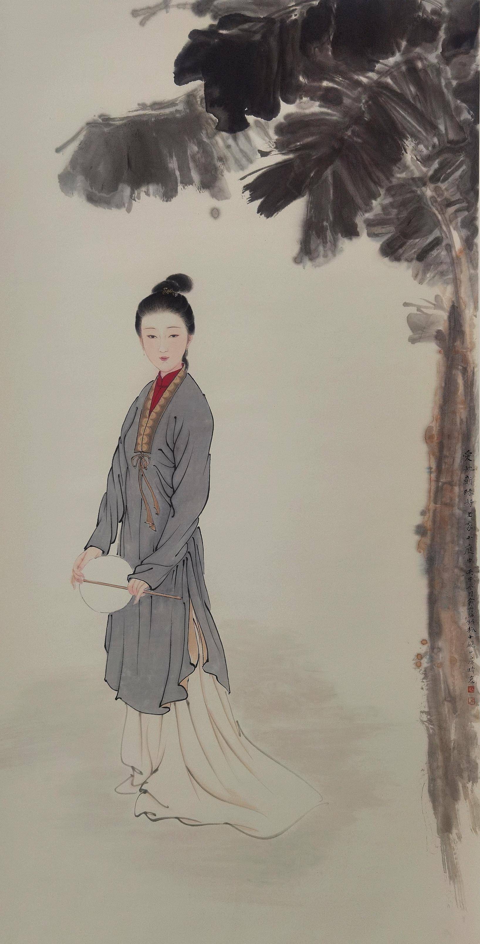 ﹎张立铁 《幽谷纳凉》 中国画 138x68﹎张国强 《祥云生处是家乡》