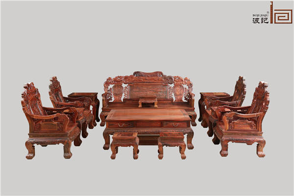 购广东大红酸枝家具选波记家具_宝座_原材料_作品