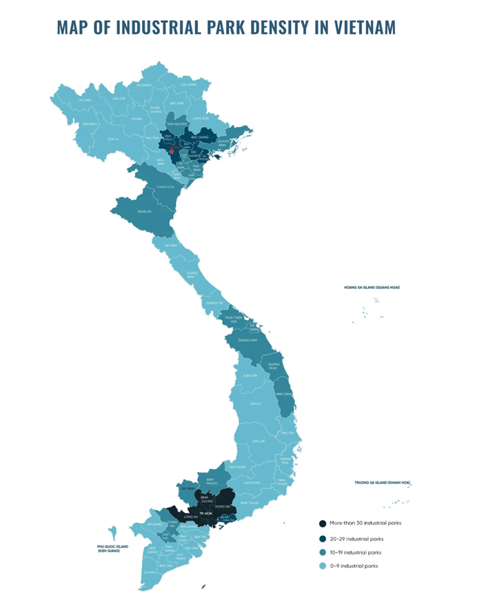 越南三大重点经济区分布情况