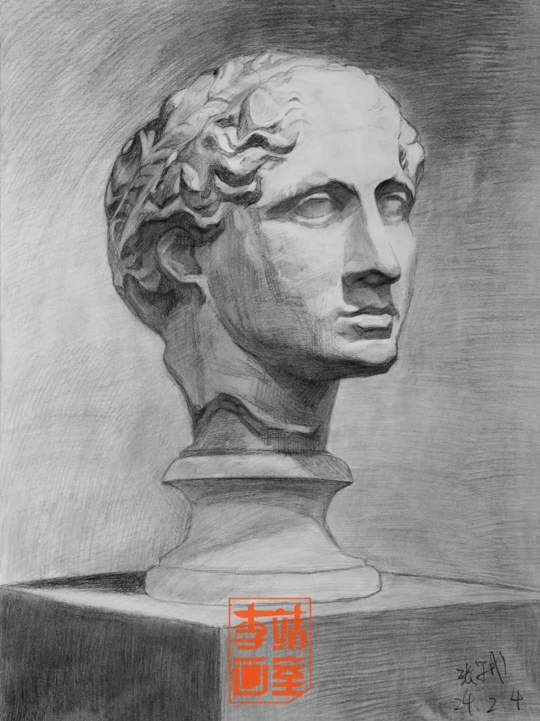 静物素描,精微静物素描等部分优秀写生课程作品;二是石膏写生