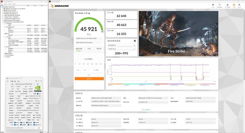 3,fire strike在测试过程中,igame rtx 4080 super水神显卡的温度最高