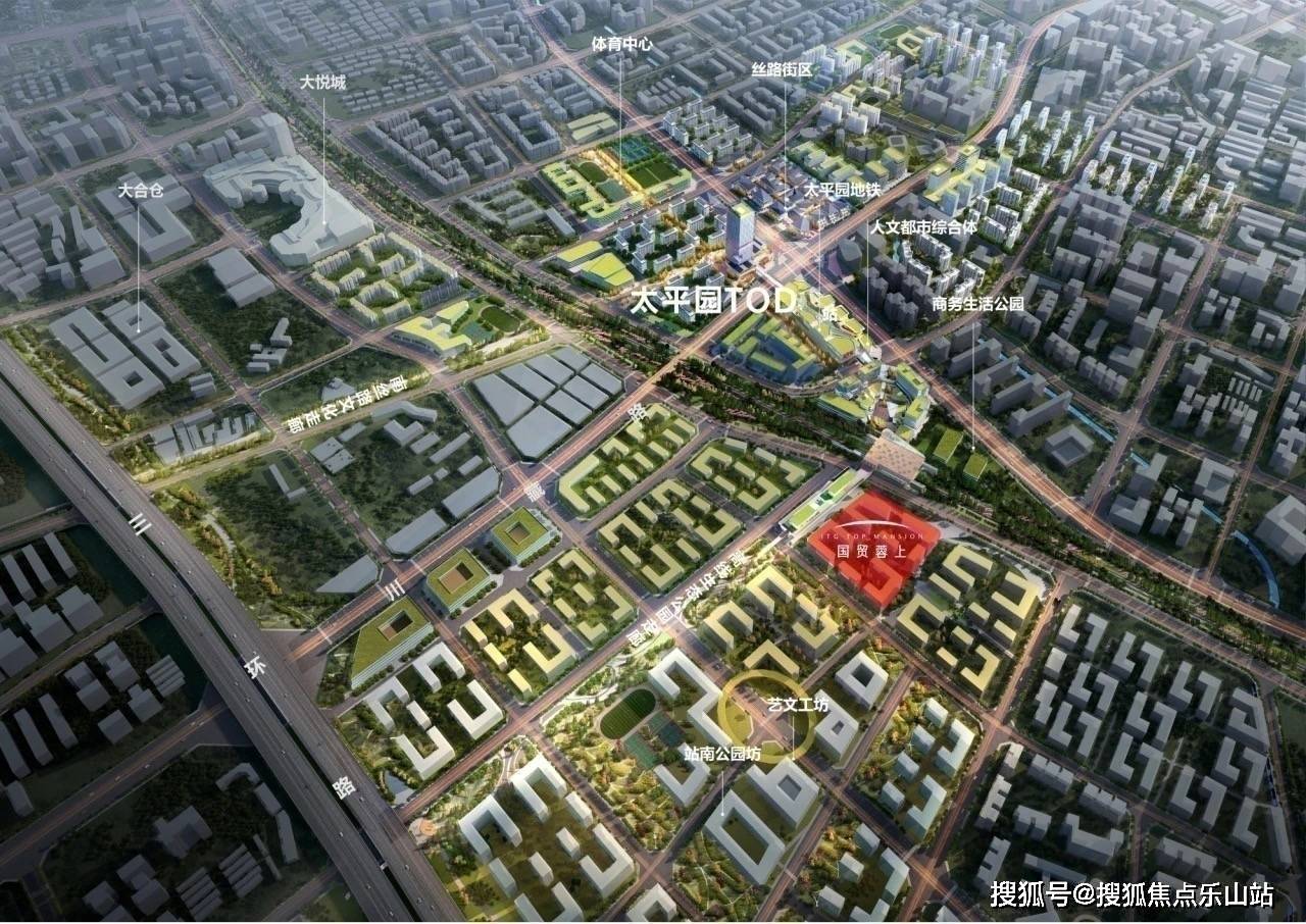 研究范围达12平方公里,占地面积约1293亩,整体规划为一芯两轴两廊四片