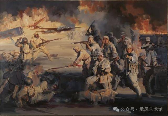 八路军战斗在太行山上 200x350cm 2022年 布面油画海洋深处的早餐 200