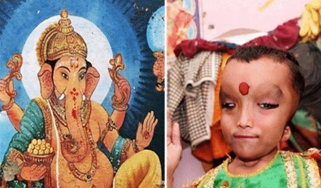 印度男孩天生面似大象,却被人们视为神明化身,连生父也下跪供奉_普兰