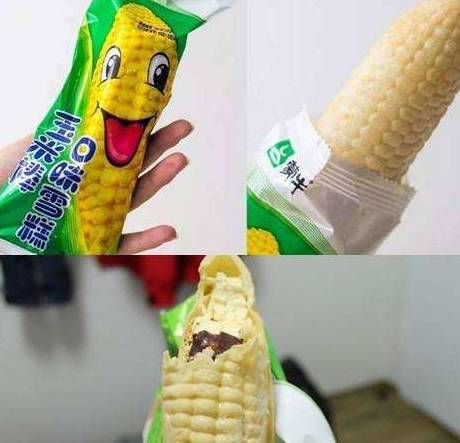 第四个是玉米棒雪糕,小时候喜欢把冰棍去掉,然后拿着"玉米"剥着吃