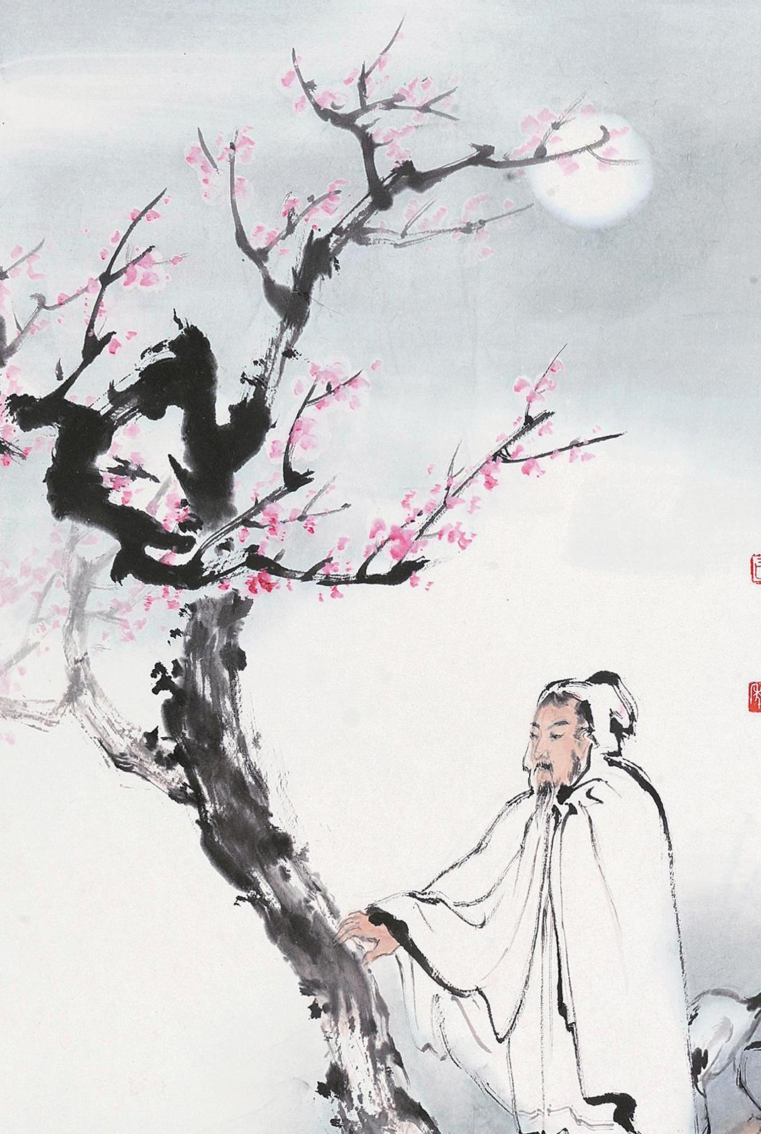 都没有懂得他,但是,他以梅为"妻",以鹤为"子",他长风当歌,独钓寒雪