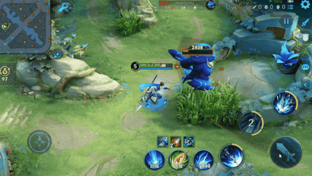 如上图所示,以前蓝buff在脱战后,是需要走回出生点才会停止回血,而在