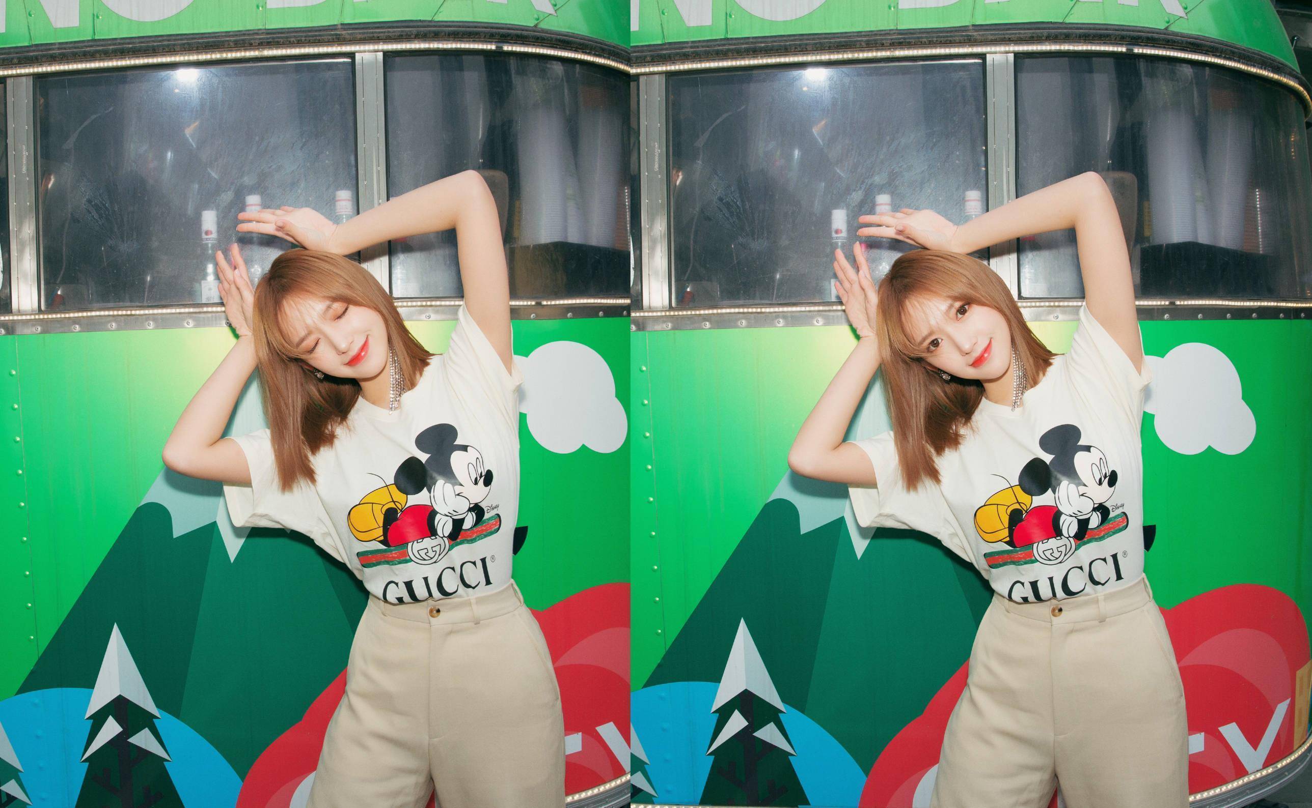 原创程潇粉美衬衫小短裙腹部微凸撑满裙子美少女忘了管理身材吗