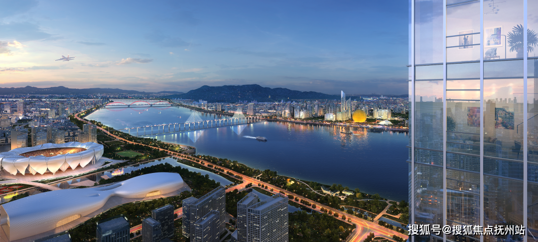 尊踞钱塘江畔,奥体核芯,一席天幕平层,掌驭时代领地,聆听盛世潮涌.