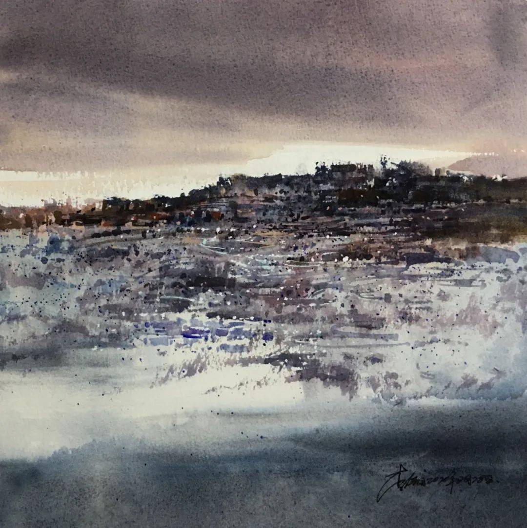 赞礼自然,刚柔并济——李钢水彩_古村_宏村_圣山