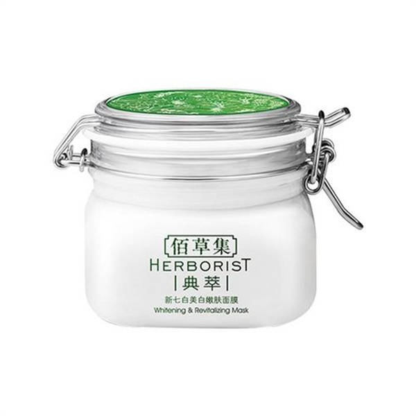 佰草集新七白嫩肤面膜泥蕴含白芍,白蔹,白芨,白蒺藜等七种中草萃级