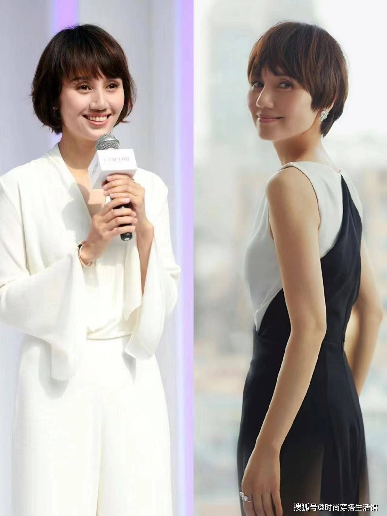 看了袁泉的时尚造型,才知道:衣服成套,裙子过膝,美得优雅高级_气质