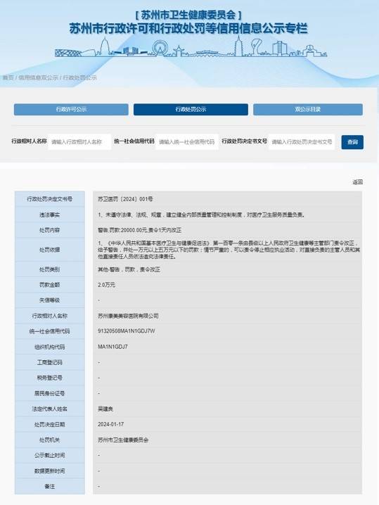 美容问题多、频频收到罚单背后 苏州康美美容医院店大欺客?(图1)