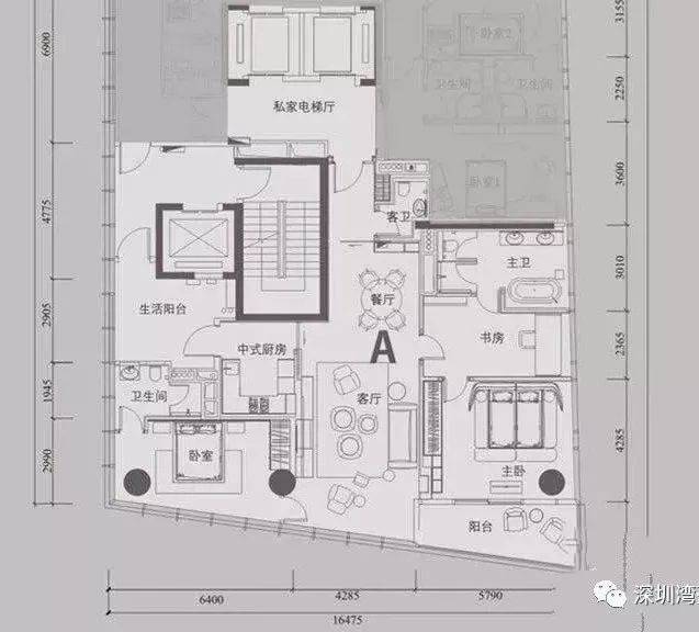 980平户型小区实景平面图:深圳湾一号开发商售楼处咨询/预约电话96