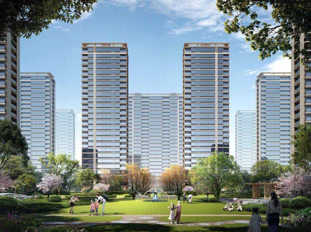 建筑顶部做了飘板设计,从外观上看酷似"学士帽",绿城称之为"学士之冠"