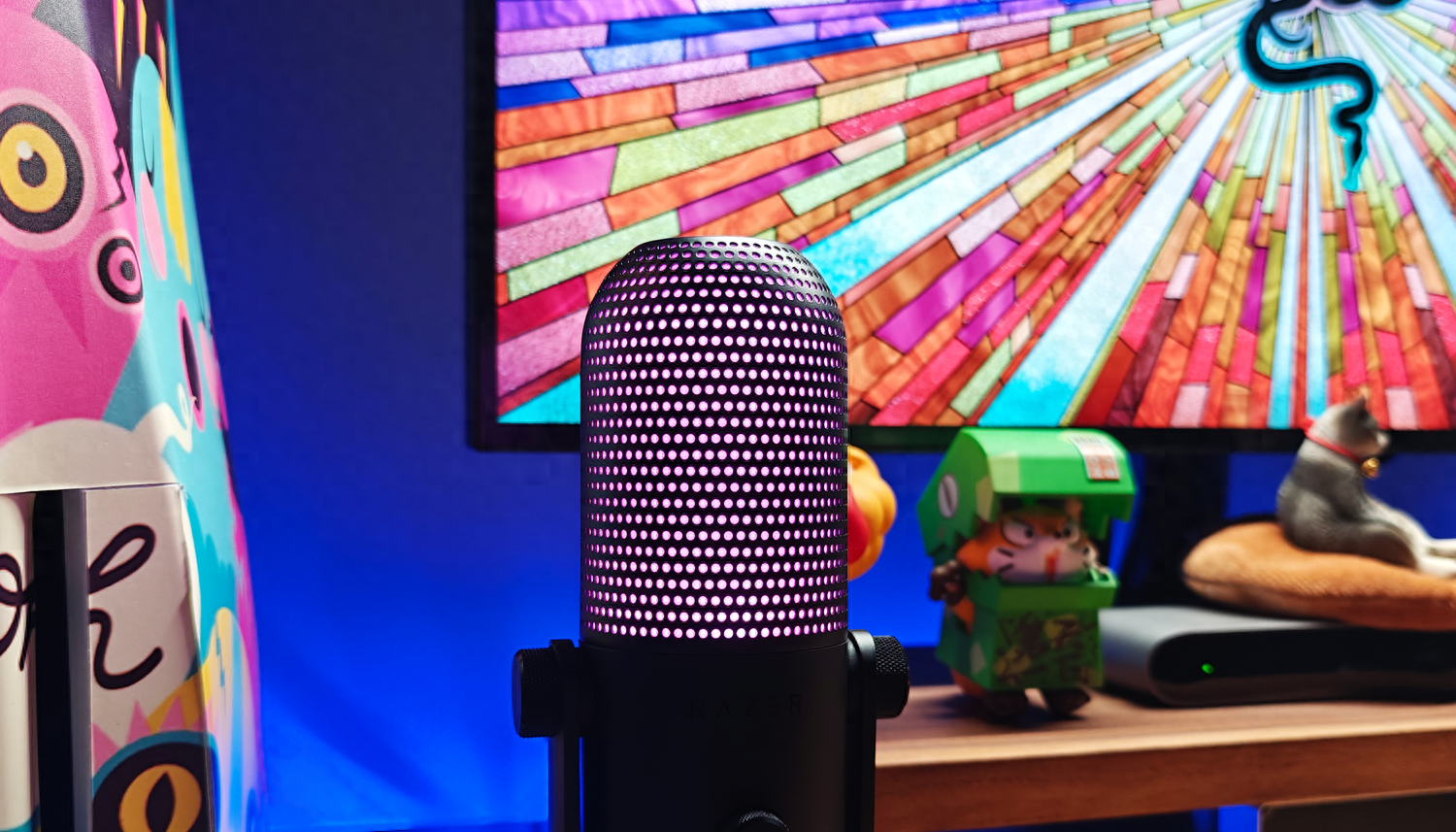 原创可自定义rgb的麦克风直播与视频的创作利器雷蛇魔音海妖v3幻彩版