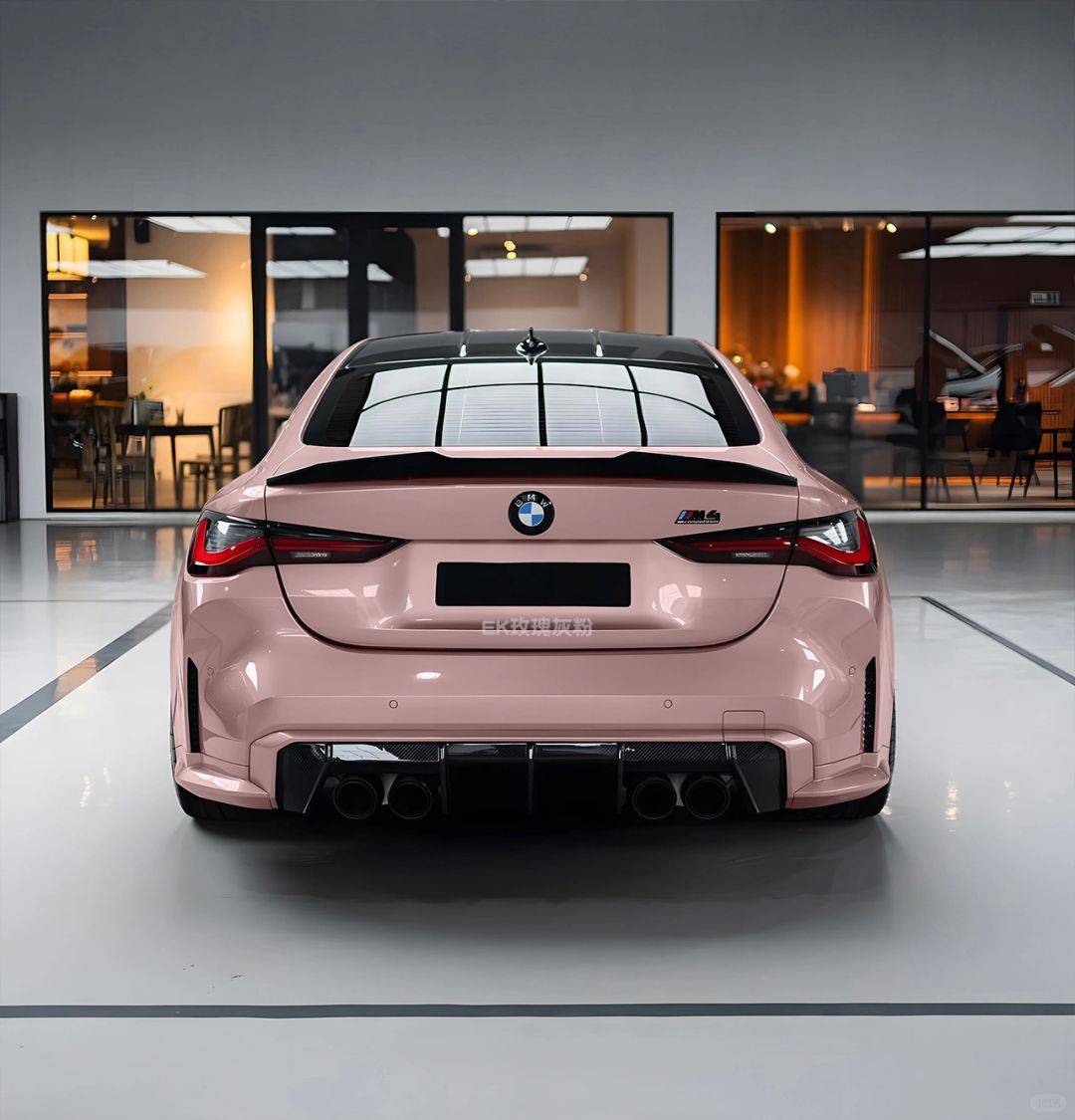 宝马m4-ek改色膜玫瑰灰粉,给人一种无法抗拒的吸引力_带着_粉色_色彩