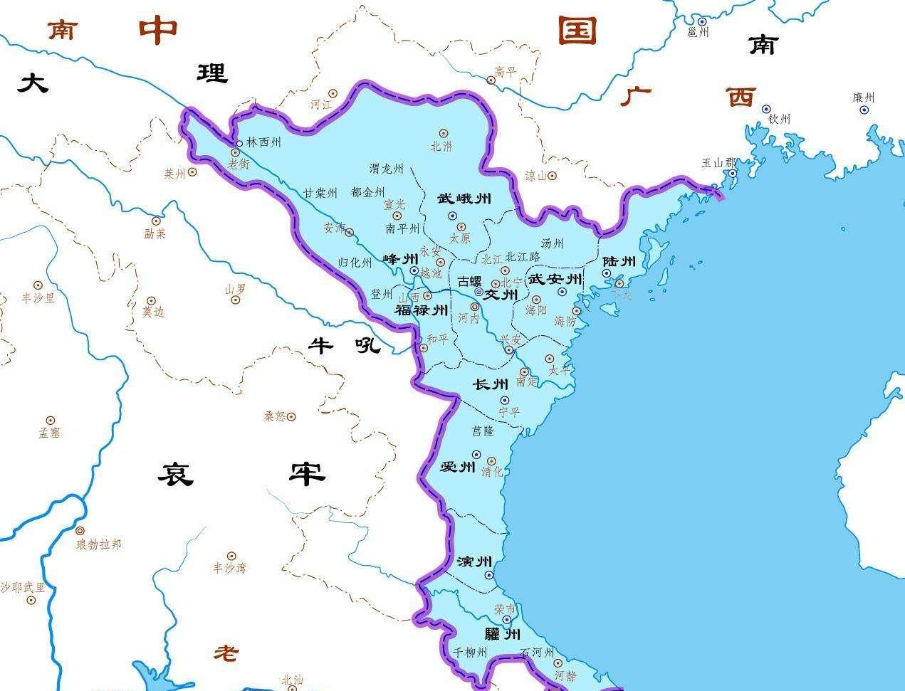 越南地图为何如此狭长,拥有3000多公里海岸线,都是扩张的结果_南中国