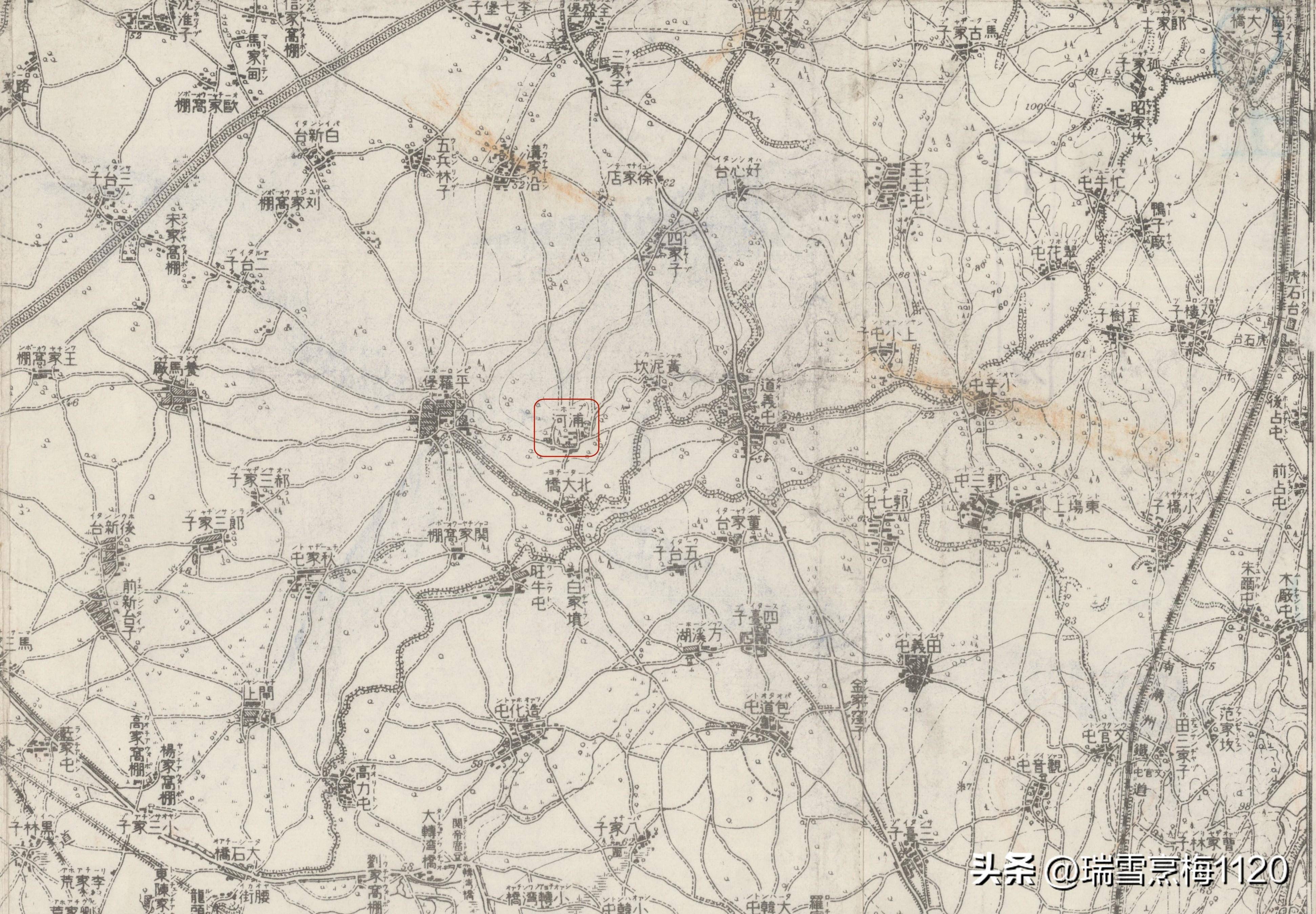 1932年奉天地图·蒲河1934年沈阳县分区地图·六区·蒲河建置沿革.