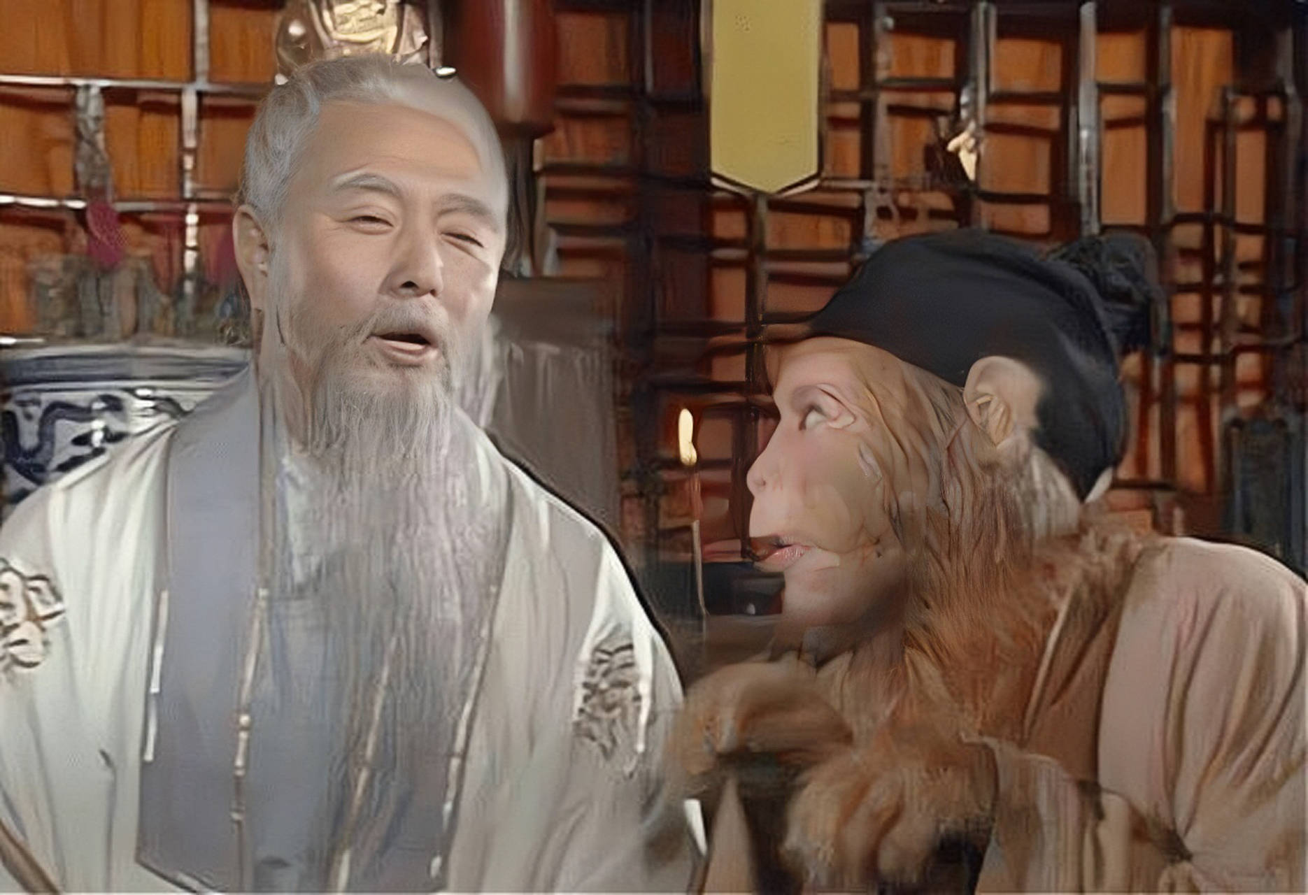 "悟空道:"我也头圆顶天,足方履地,一般有九窍四肢,五脏六腑,何以比人