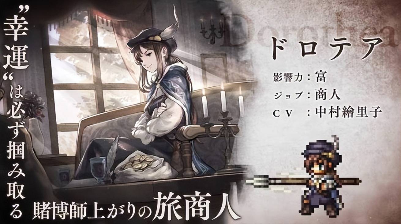 原作名为《歧路旅人》,讲述的是拥有不同能力的八位主角的冒险故事